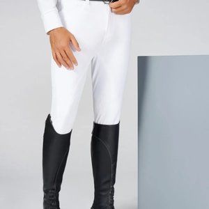 AA Sidney Mens Knee Patch Breeches White
